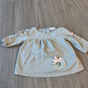 Gray Polka Dot Kids Casual Dress
